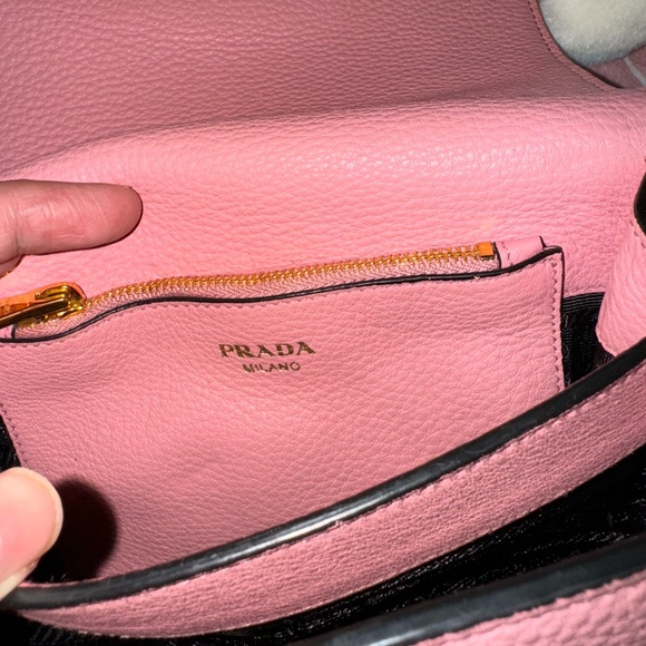 authentic Prada Pink Vitello Daino Leather Flap Crossbody Bag - Picture 13 of 16
